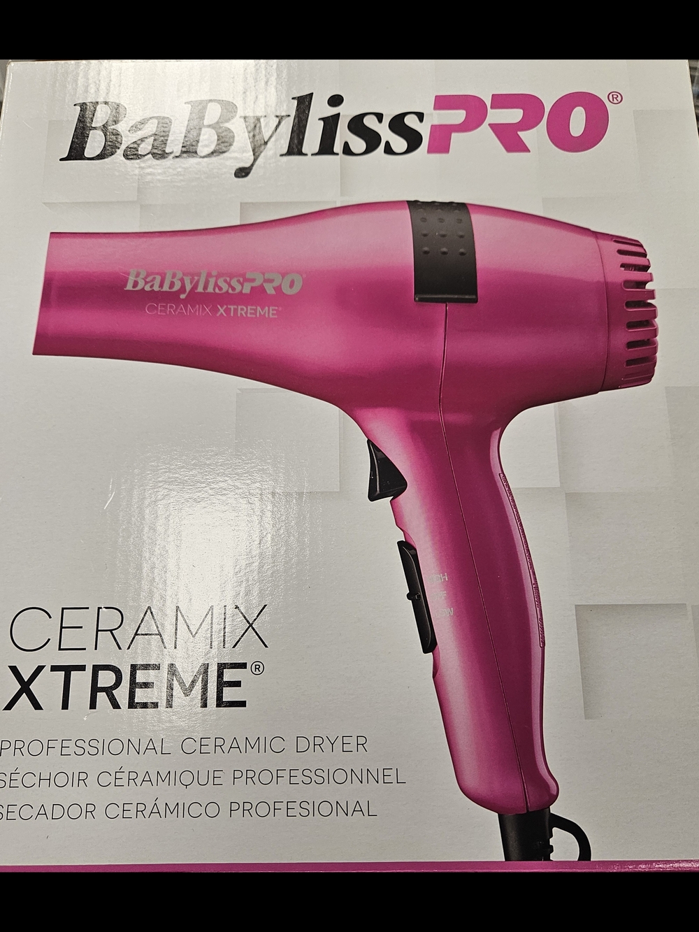 BaByliss PRO Hot Pink Ceramic Hair Dryer